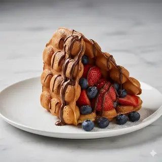 Bubble Waffle Con Sirope