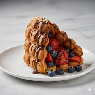 Bubble Waffle Con Sirope