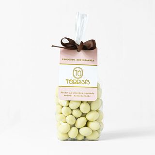 Chicchi di pistacchio di Sicilia ricoperti di finissimo ciocc bianco 200 g 