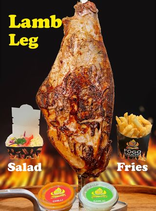 Grilled Lamb Leg- 300gm  with Fries & Salad