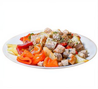 Salteado De Carne De Cerdo con Pimiento y Cebolla