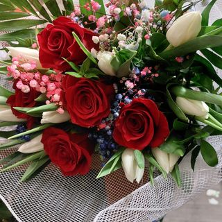 Bouquet 5 rose rosse