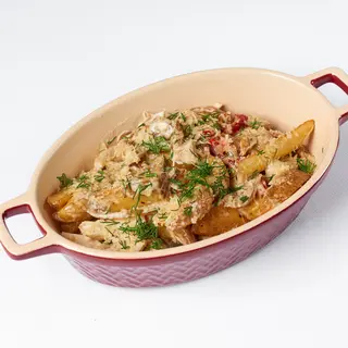 Картопля по - селянськи з курячим м'ясом (370г)