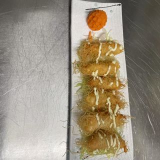 F8. Gamberi in pasta fillo e salsa mango