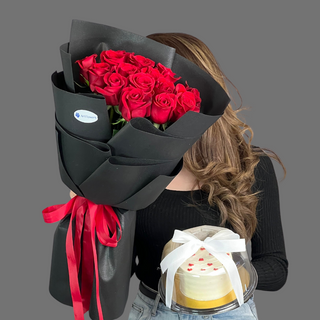 15 роз и + бенто  торт 