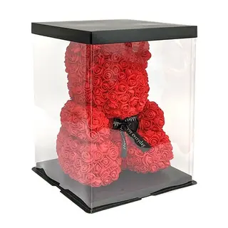 Flower teddy mediano rojo 40 cm h
