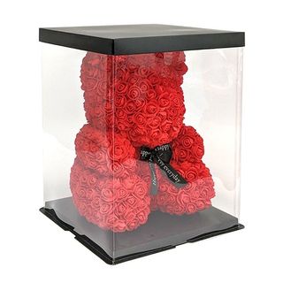 Flower teddy mediano rojo 40 cm h