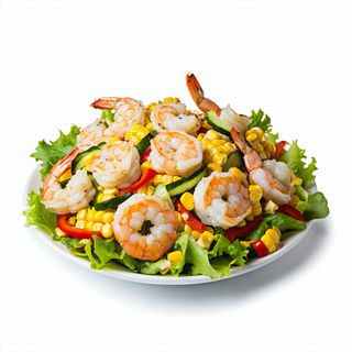 Ensalada de maíz y gambas