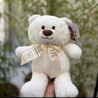 Peluche Oso blanco con lazo