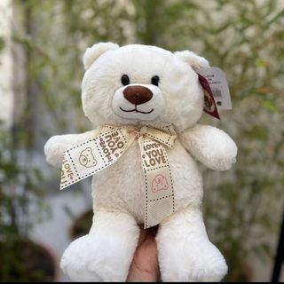 Peluche Oso Blanco Con Lazo