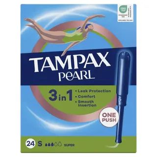 Tampax Pearl Super Tampones Con Aplicador, 24 Unidades