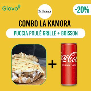 Promo 20% : Puccia poulet grillé + boisson