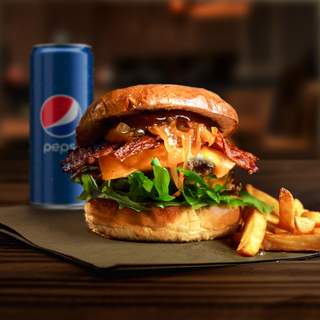 Burger New York + Frytki + Pepsi 0.2l