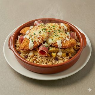 Cazuela De Serranito De Pollo Empanado