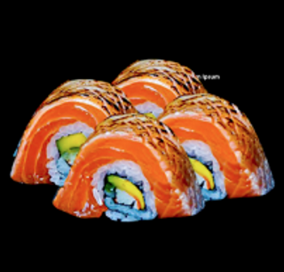 Dragon Roll De Salmón Flameado (10 Pzs.)
