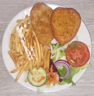 Menu Hambúrguer de Frango no Prato