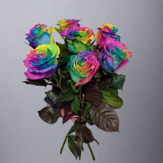 Neonowe Love -  Bukiet 9 Róż