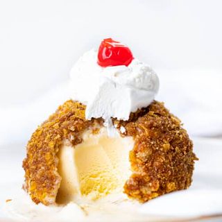 Deep Fried Ice Cream With A Deconstructed Apple Pie