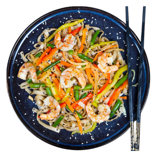 Удон с креветками