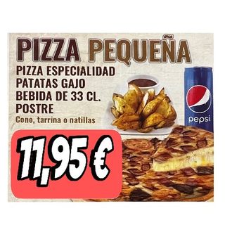 Menú pizza pequeña