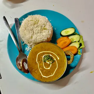 Mutton Madras with Rice  Chapati