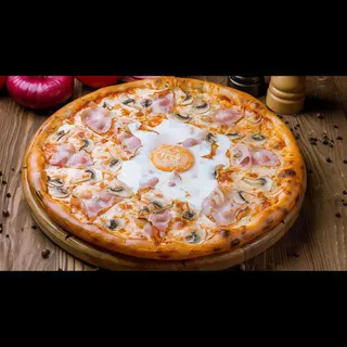 Pizza Sony (Mediana) nata jamón Bacon roquefort champiñón huevo
