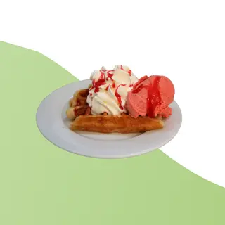 Waffle Gelado, Chantilly e Cobertura