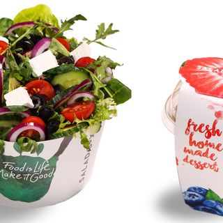 Salata Athena + Budinca de Chia cu piure de piersici