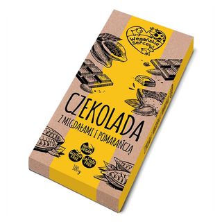 Czekolada z migdałami i pomarańczą 100 g Wegańskie serce