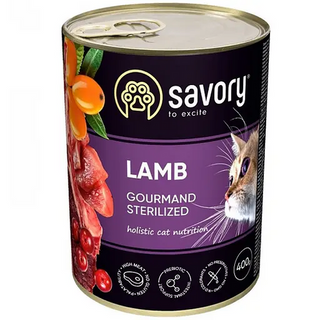 SAVORY cat для стерелізованних котів з ягням 400г