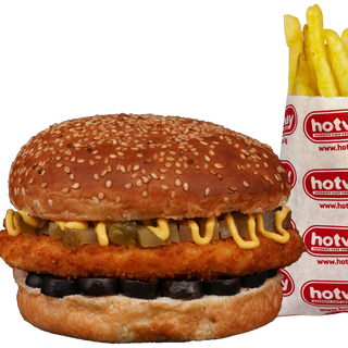 Пилешки бургер + малки картофки (350г)