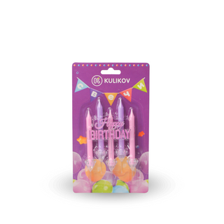  Свечи для торта с надписью "Happy Birthday".1 упак*5 штук.Длина 7,5 см