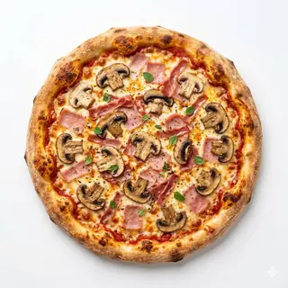 Pizza De Champiñones Y Jamón