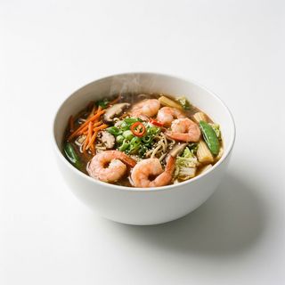 72.Ramen in zuppa con gamberi