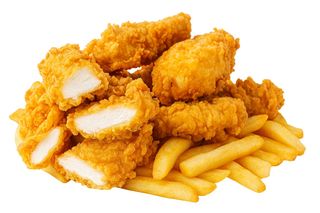 3 polędwiczki z kurczaka + frytkami