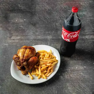Menú Pollo Entero Con Patatas Y Bebida (2 Lt.)