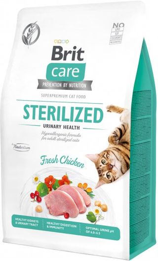 Brit Care Cat Grain Free Sterilized Urinary Health - сухий корм для стерилізованих котів з куркою, 0.4 кг