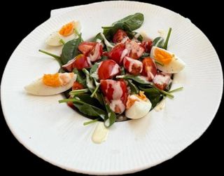 Бейби спанак с печена чушка