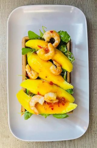 Gofr Krewetki + Mango