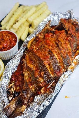 Jumbo Grilled Croaker Fish