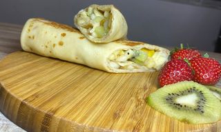 Pancake with fruit mix