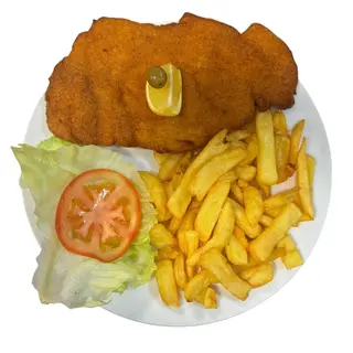 Milanesa de pollo con patatas fritas 