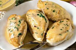 supreme of chicken in terragon-lemon veloute