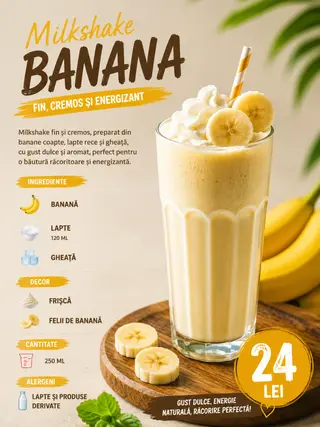 Milkshake de Banane – 250 ml