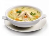 35. Sopa de maíz con pollo (350ml) / Sweet corn with chicken soup (350ml)