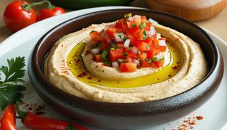 Humus cu salsa de ardei copti