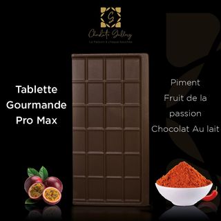Tablette Pro Max "piment,  Fruit De La Passion" Chocolat Au Lait