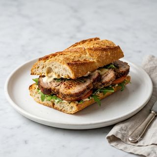 Bocadillo De Cap De Llom Cocinado Al Horno Con Especias