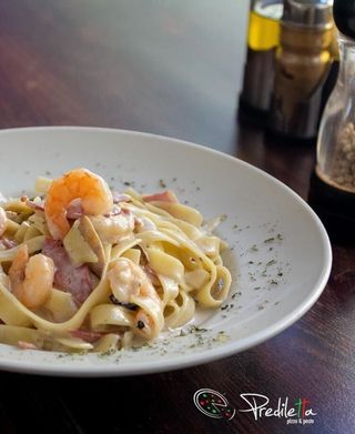 Spaghetti Alfredo Bacon