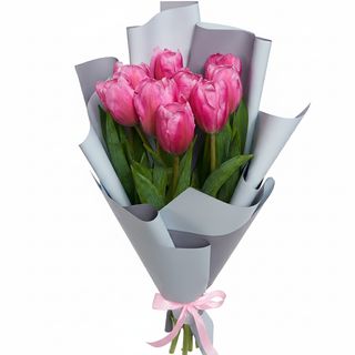 Букет"9 рожевих тюльпанів"
